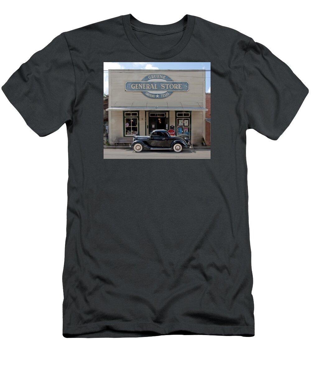 Gruene T-Shirt featuring the photograph Antique Car At Gruene General Store by Brian Kinney