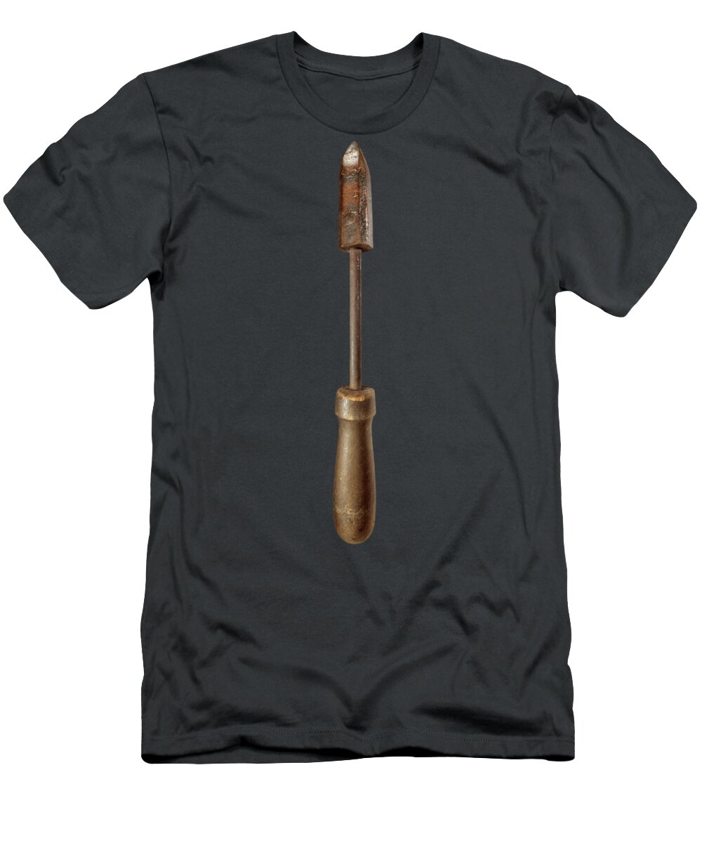 Antique T-Shirt featuring the photograph Antique Soldering Iron on Black by YoPedro