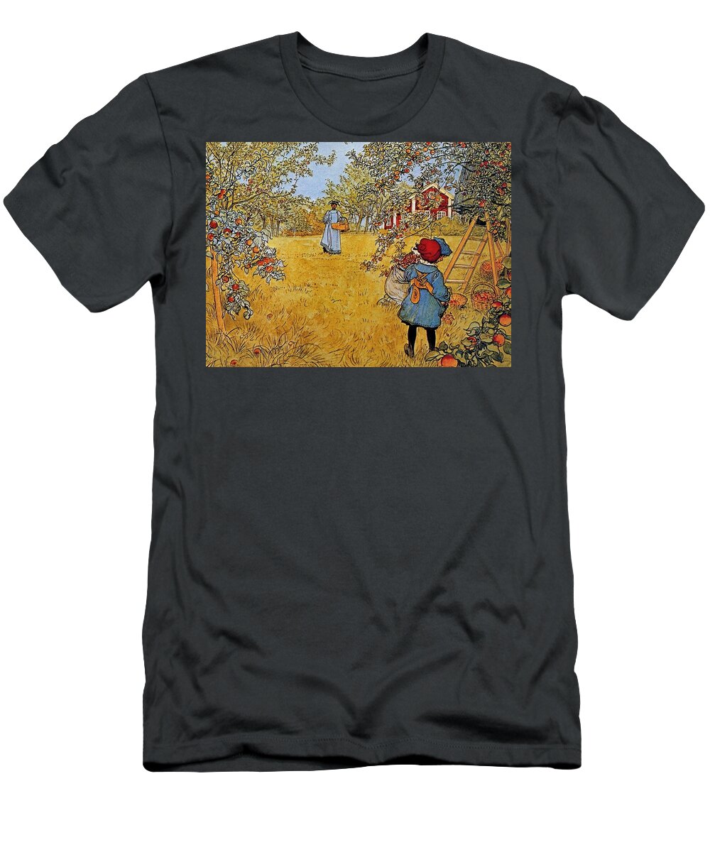 Carl Larsson Apple Orchard T-Shirt featuring the painting Apple by MotionAge Designs