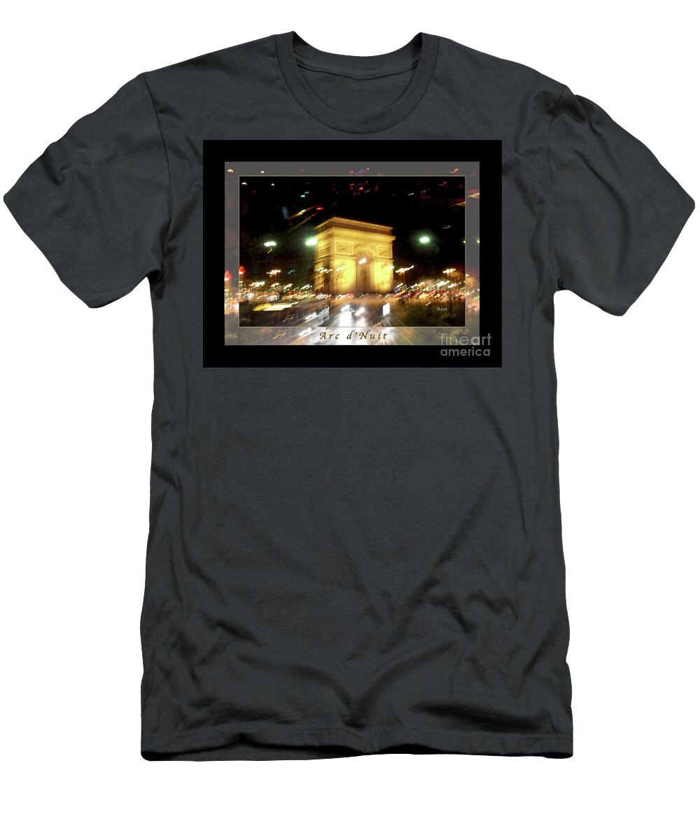 Paris T-Shirt featuring the photograph Arc de Triomphe by Bus Tour Greeting Card Poster v1 by Felipe Adan Lerma