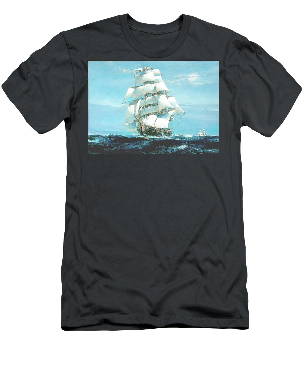Painting T-Shirt featuring the painting Ariel and Taeping - China Tea Clipper Race by Mountain Dreams