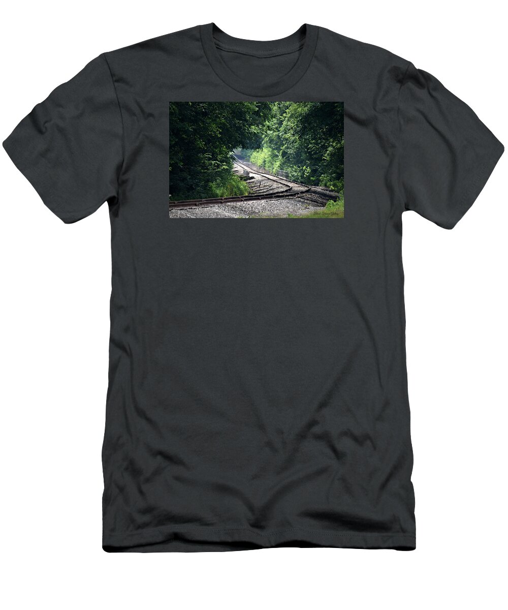Railroad T-Shirt featuring the photograph Around the Bend by Kurt Keller