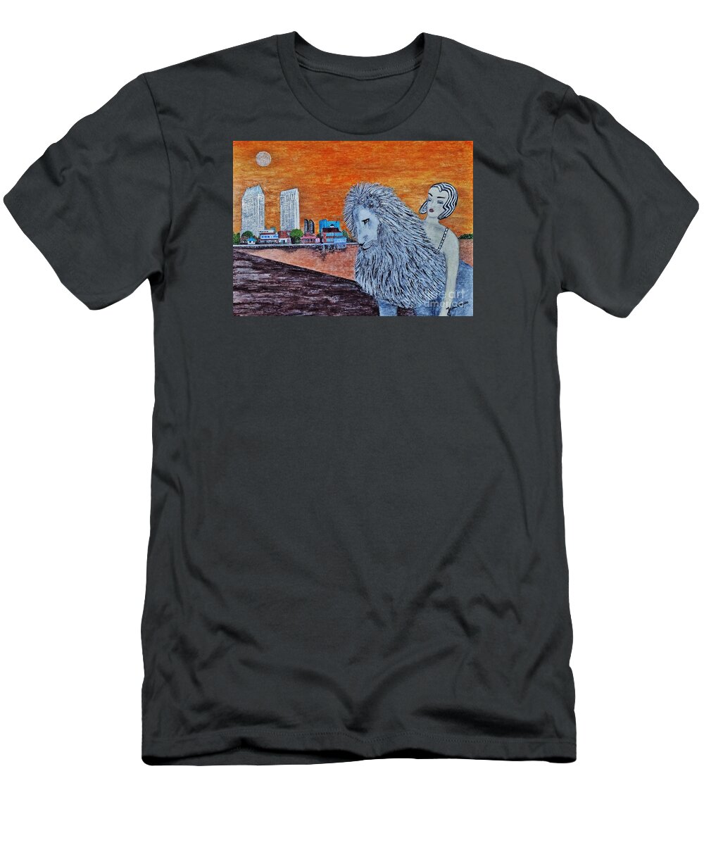 San Diego T-Shirt featuring the painting Arrival to San Diego by Jasna Gopic