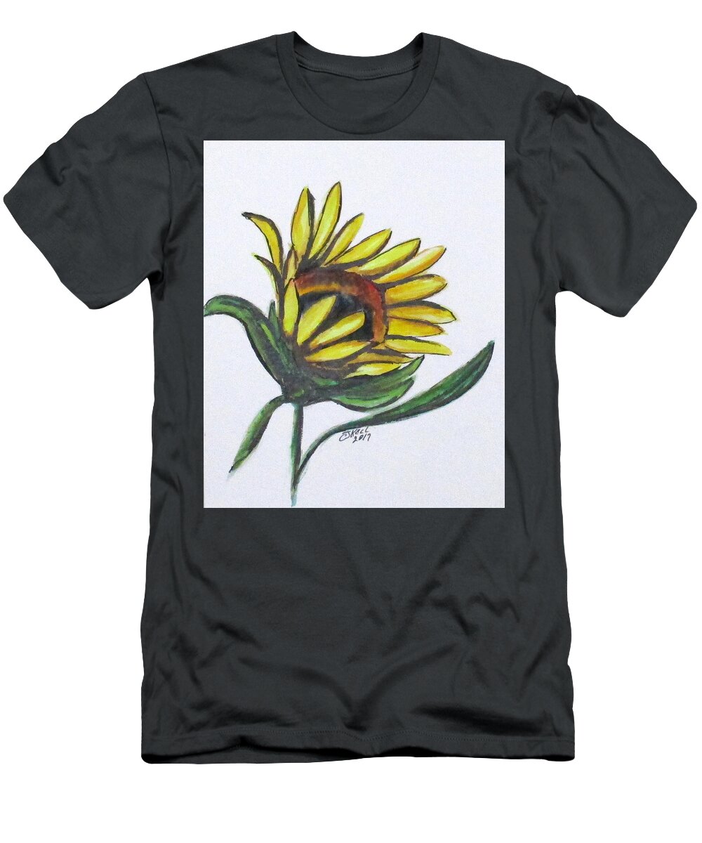 Sunflowers T-Shirt featuring the painting Art Doodle No. 22 by Clyde J Kell