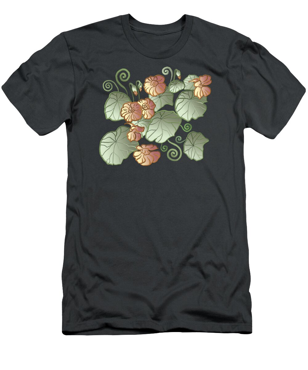 Hand Painted T-Shirt featuring the painting Art Nouveau Garden by Ivana Westin