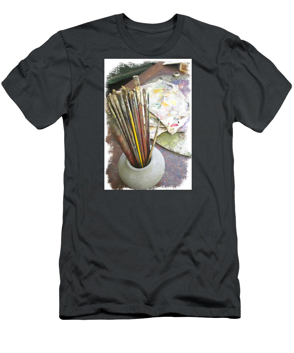Artist T-Shirt featuring the photograph Artist Brushes by Margie Wildblood
