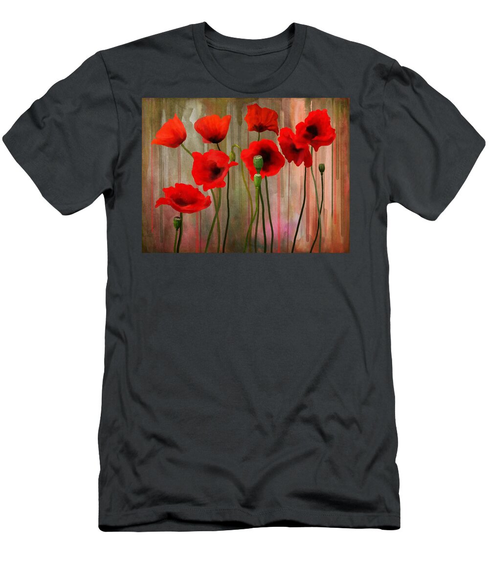 Poppies T-Shirt featuring the painting Poppies by Ivana Westin