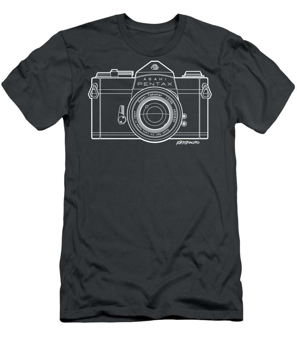 Asahi Pentax Vintage Logo Camera Photography Black T-Shirt Tee Size S to 3XL 