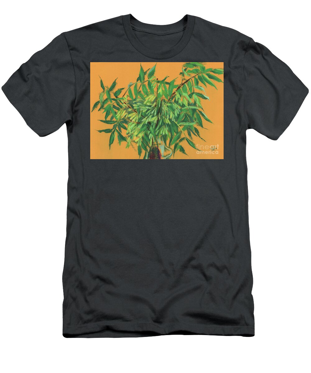 Ash-tree T-Shirt featuring the painting Ash Tree, Summer Floral, Pastel Painting by Julia Khoroshikh