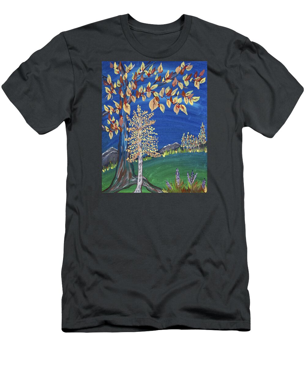 Aspen T-Shirt featuring the painting Aspen by Lisa Rizzo