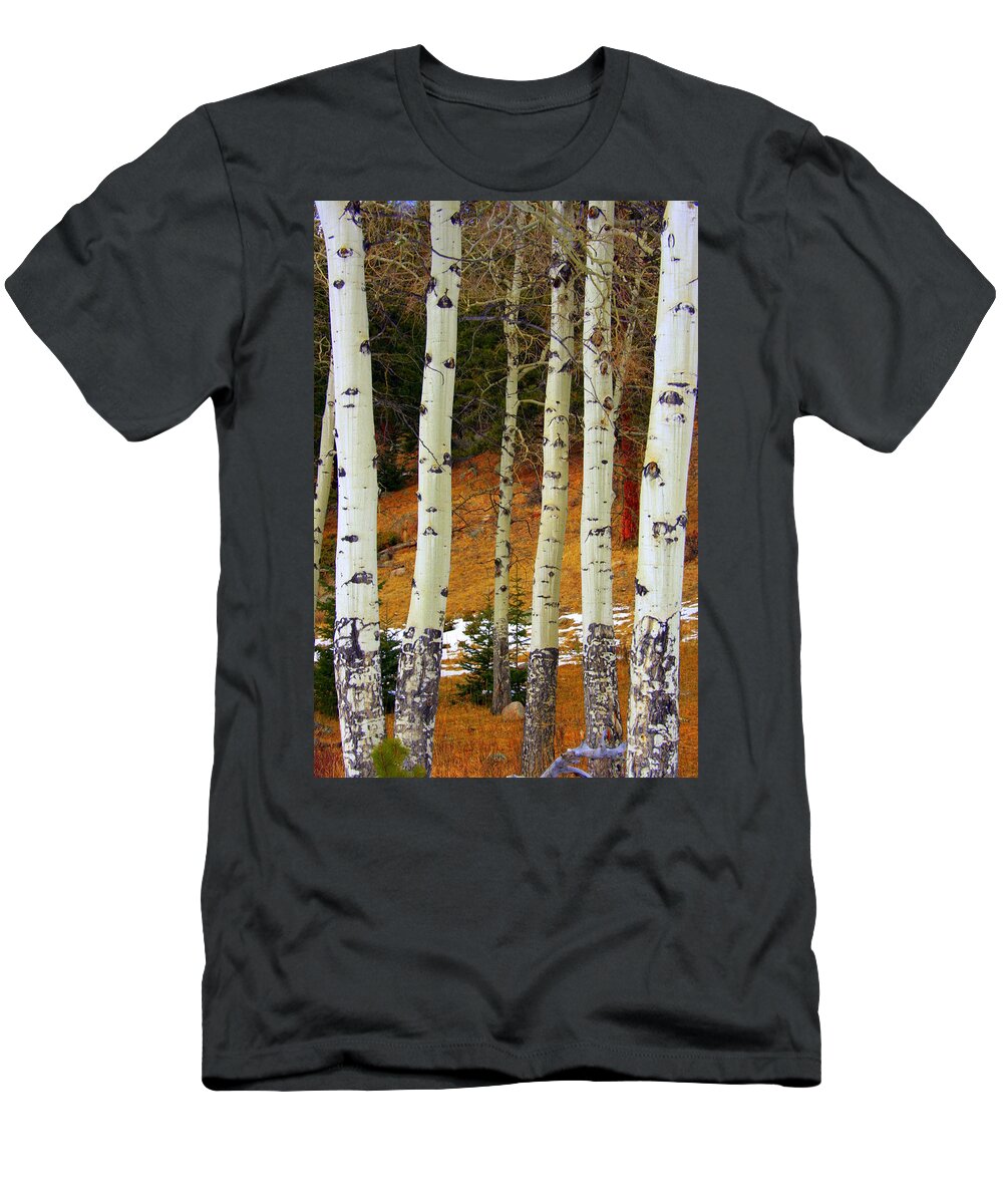 Aspens T-Shirt featuring the photograph Aspens of white by Julie Lueders 