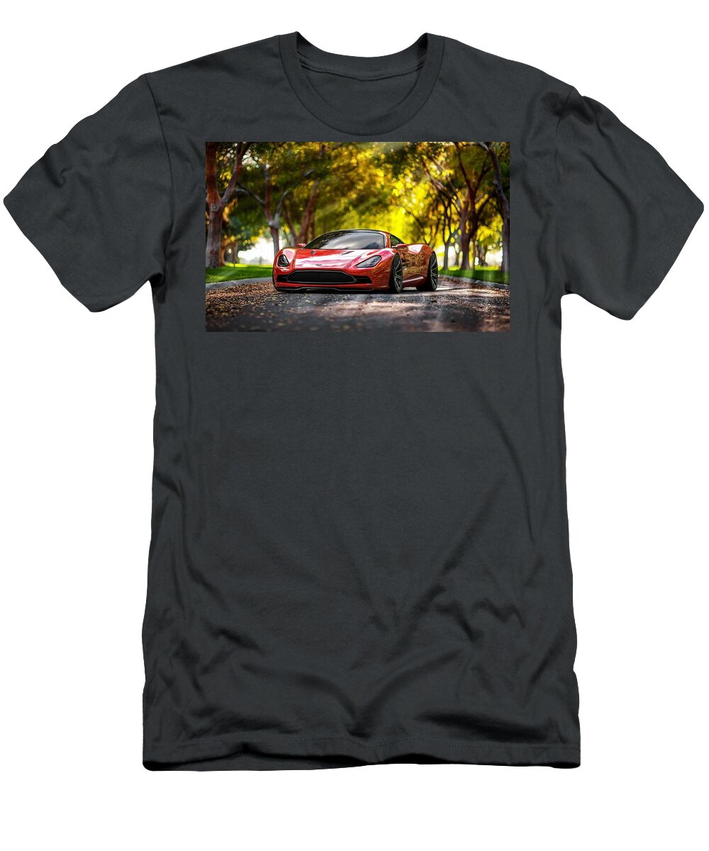 Aston Martin Dbc T-Shirt featuring the photograph Aston Martin DBC by Jackie Russo