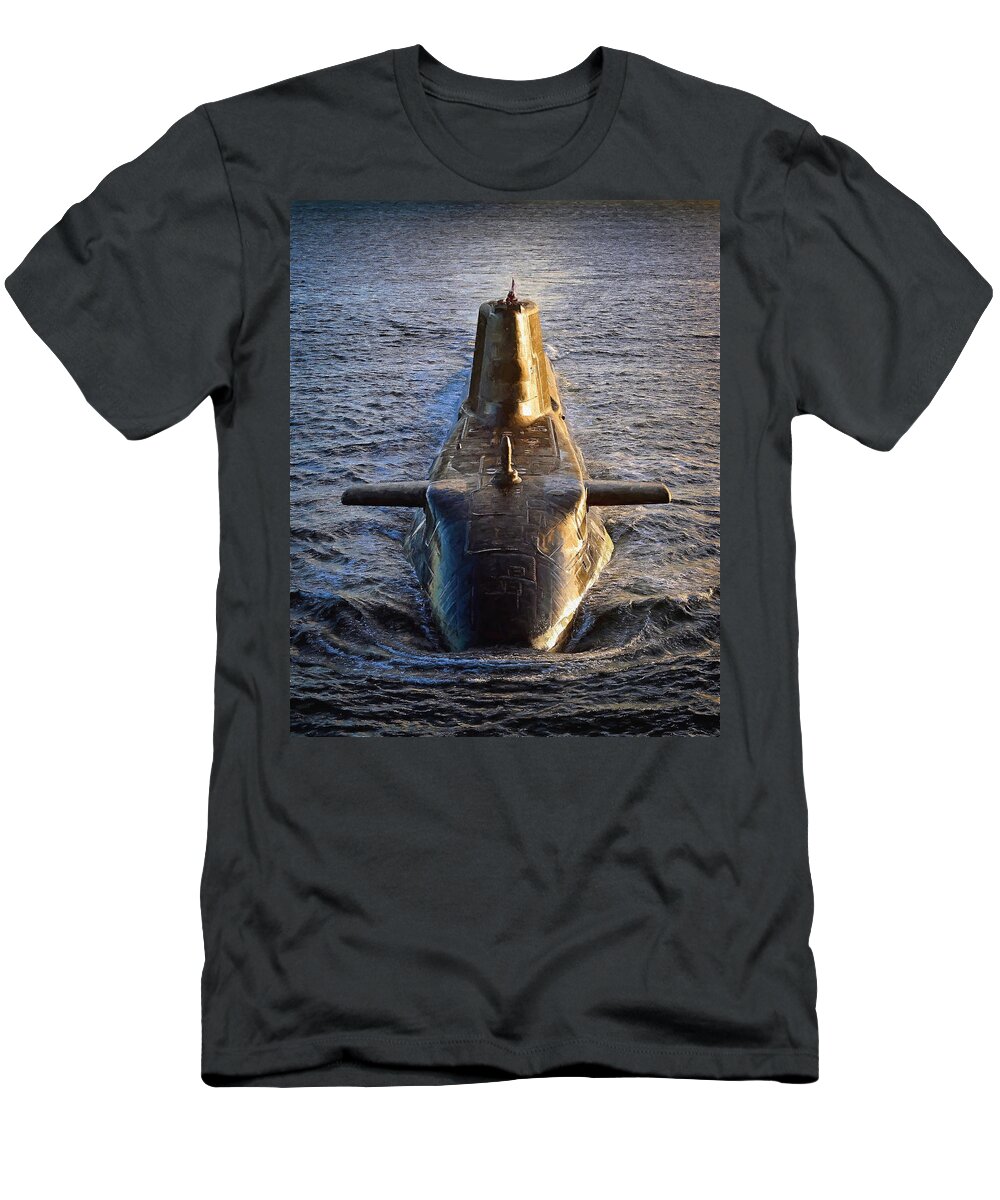 Astute Class T-Shirt featuring the digital art Astute Class Submarine by Roy Pedersen