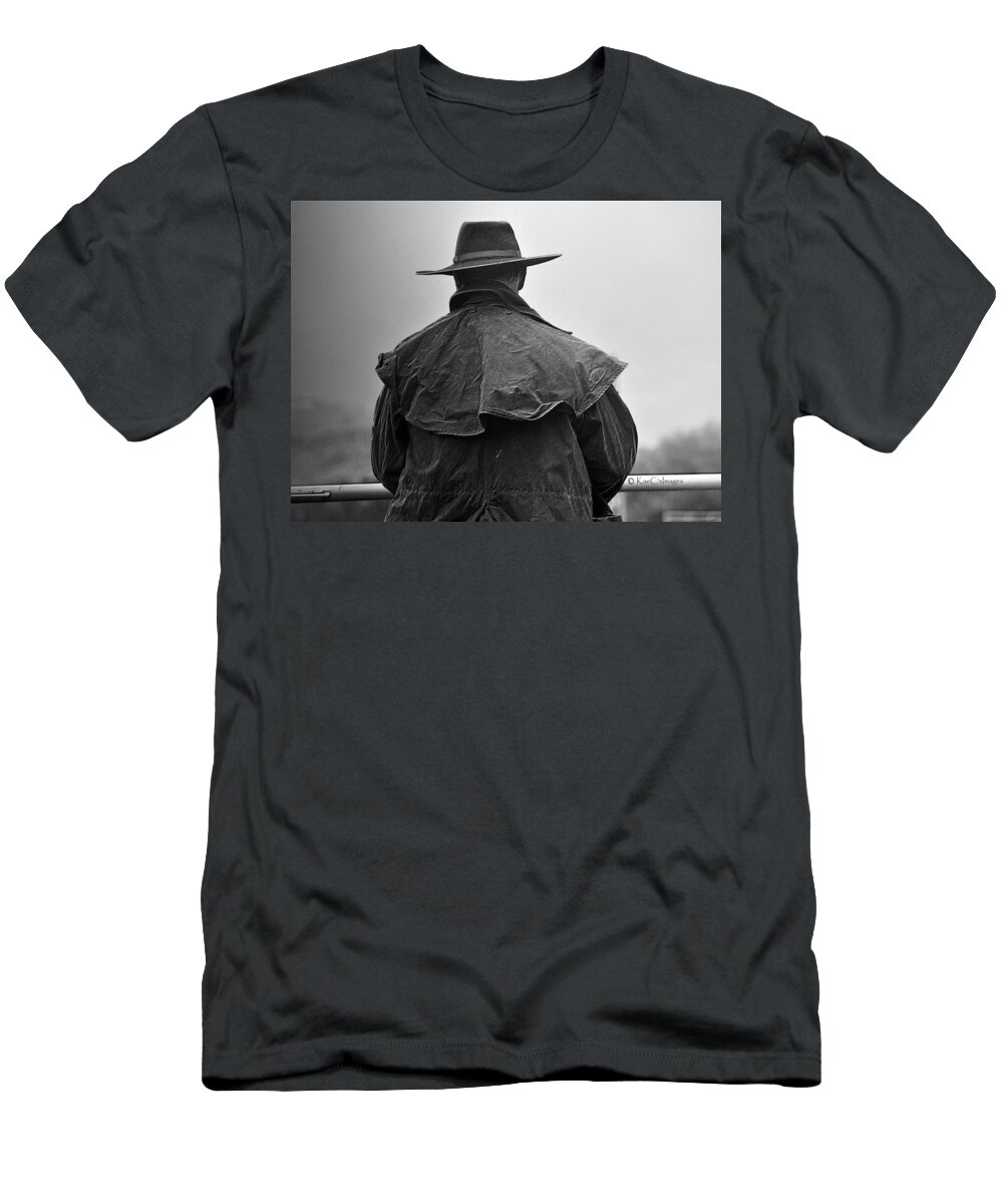 Drover T-Shirt featuring the photograph At Home on the Range #3 black and white by Kae Cheatham