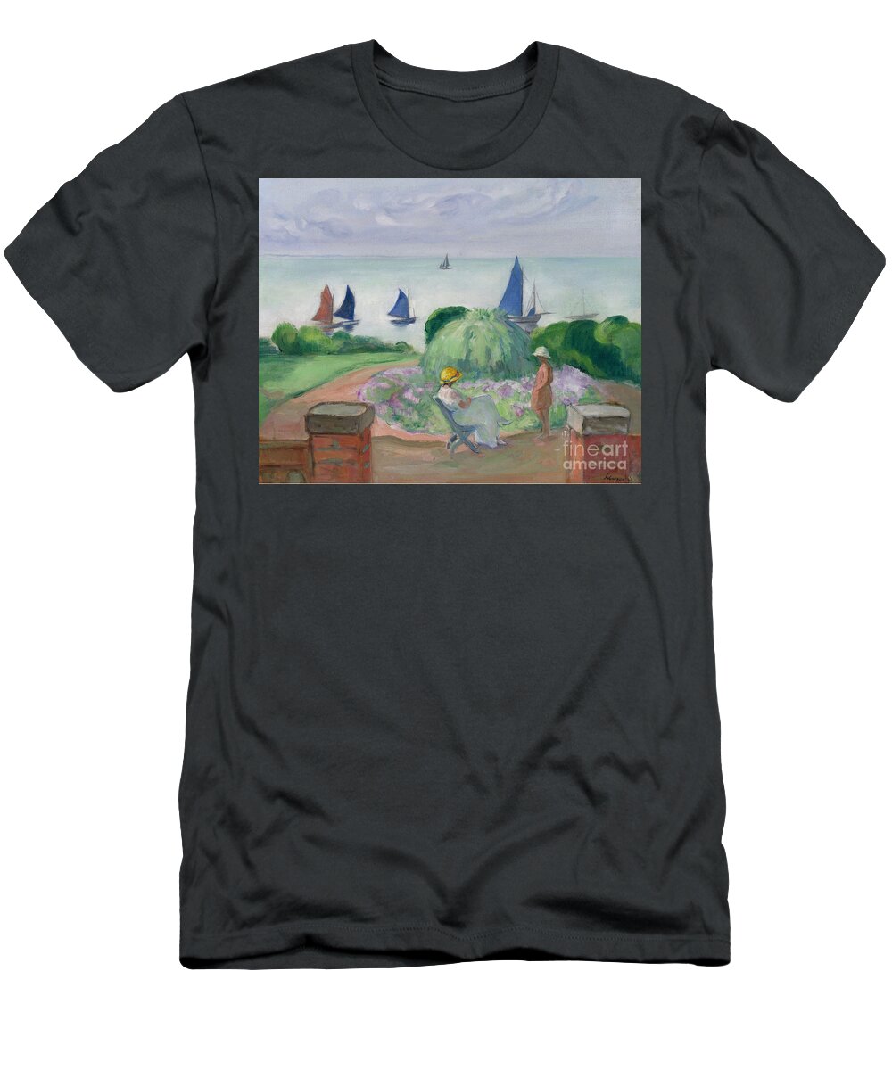 Henri Lebasque - At The Terrace At Prefailles T-Shirt featuring the painting At the Terrace at Prefailles by MotionAge Designs