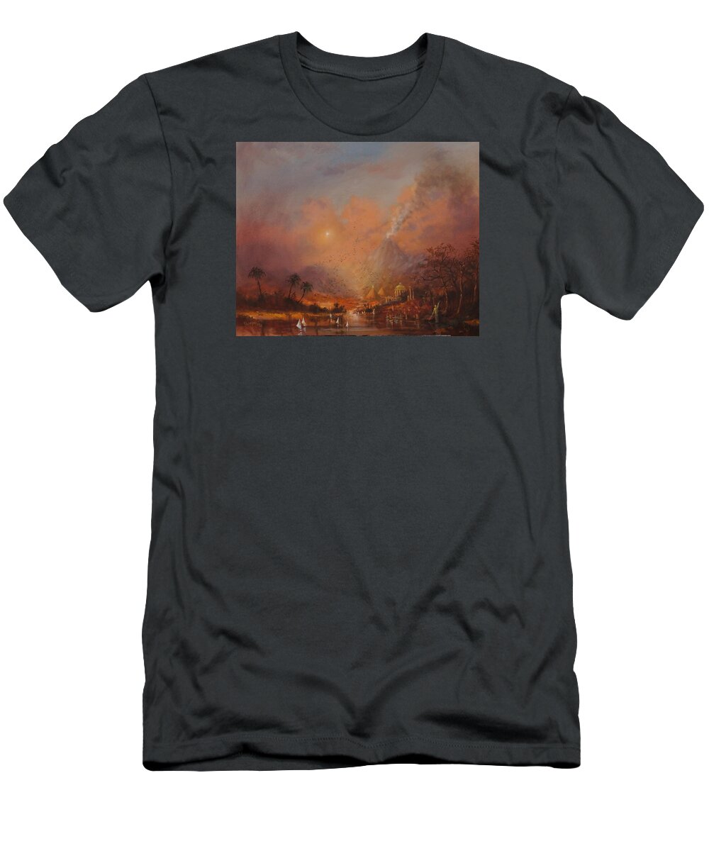 Atlantis T-Shirt featuring the painting Atlantis the Lost Continent by Tom Shropshire