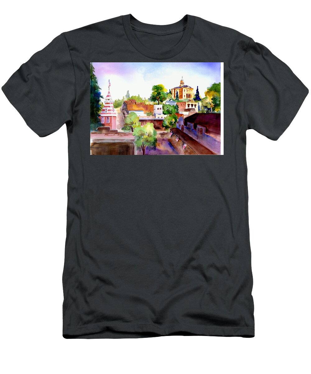 Auburn California T-Shirt featuring the painting Auburn Old Town by Joan Chlarson