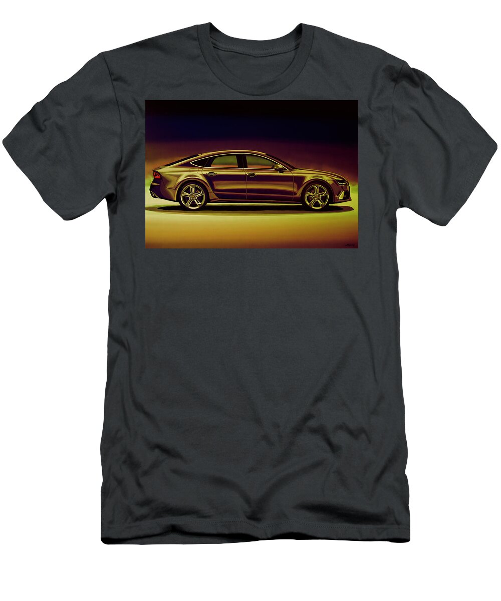 Audi Rs7 T-Shirt featuring the mixed media Audi RS7 2013 Mixed Media by Paul Meijering