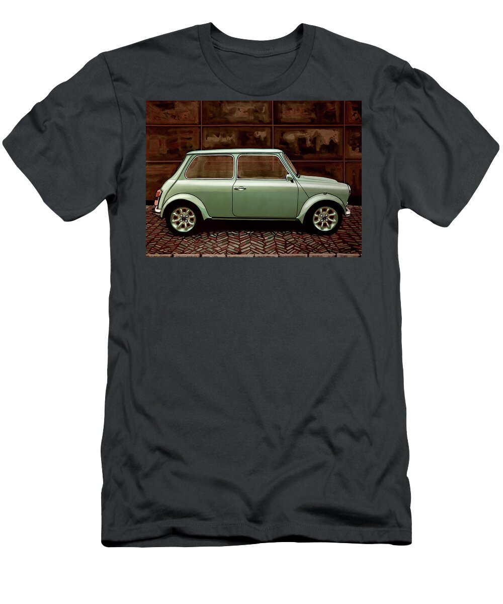 Mini Cooper T-Shirt featuring the painting Austin Mini Cooper Mixed Media by Paul Meijering
