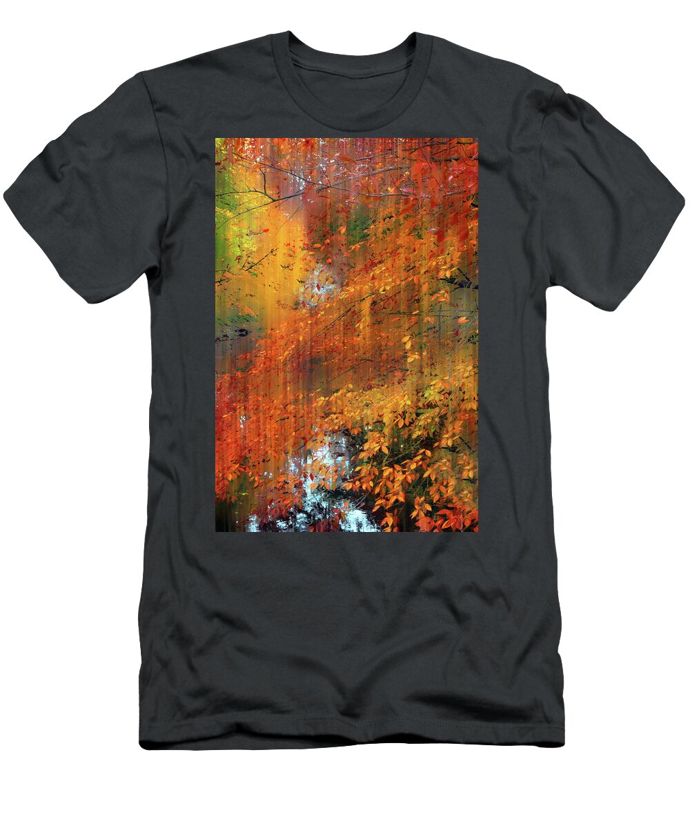 Foliage T-Shirt featuring the photograph Autumn Cascade by Jessica Jenney