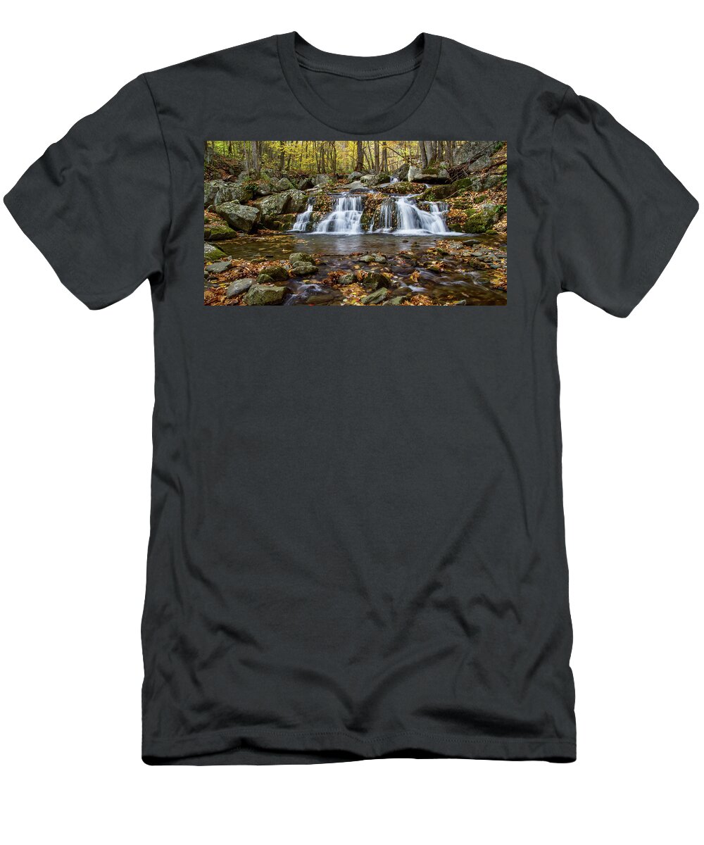 Cascade T-Shirt featuring the photograph Autumn Cascade by Kevin Craft