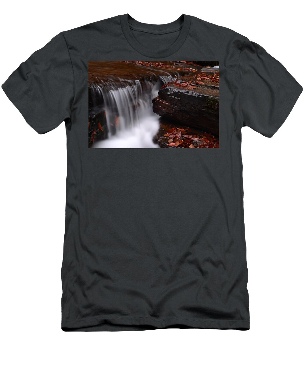 Waterfall T-Shirt featuring the photograph Autumn Falls by Lisa Lambert-Shank