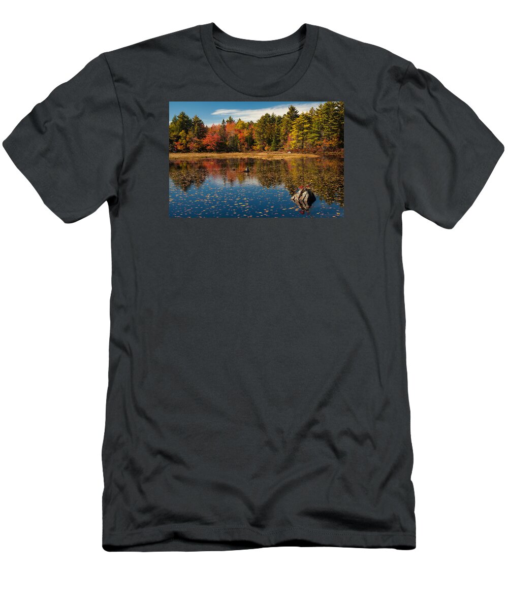 Autumn T-Shirt featuring the photograph Autumn Lake Reflections by Irwin Barrett