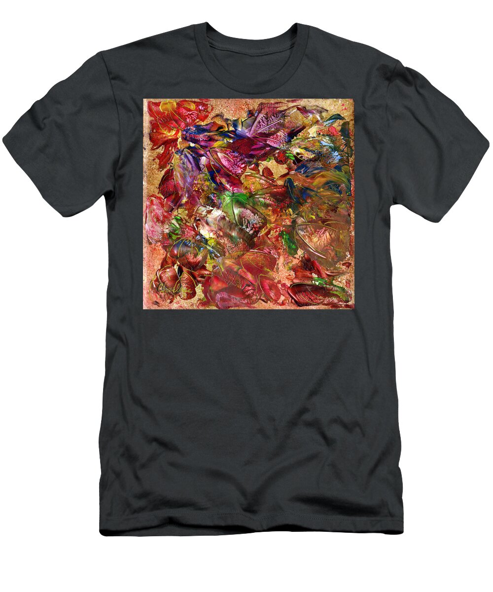 Abstract T-Shirt featuring the painting Autumn Leaves by Charlene Fuhrman-Schulz