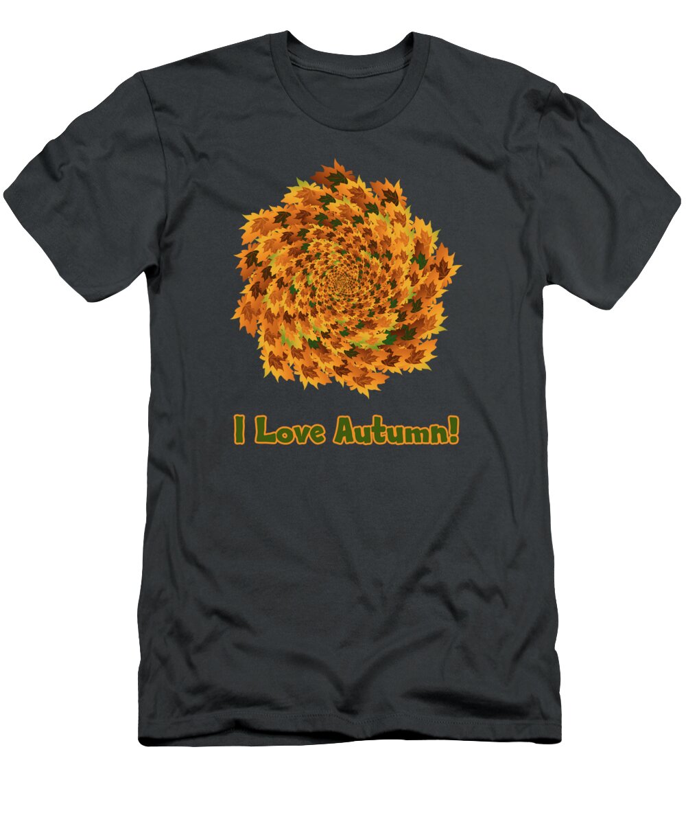 Autumn Leaves Pattern T-Shirt featuring the digital art Autumn Leaves Pattern by Two Hivelys