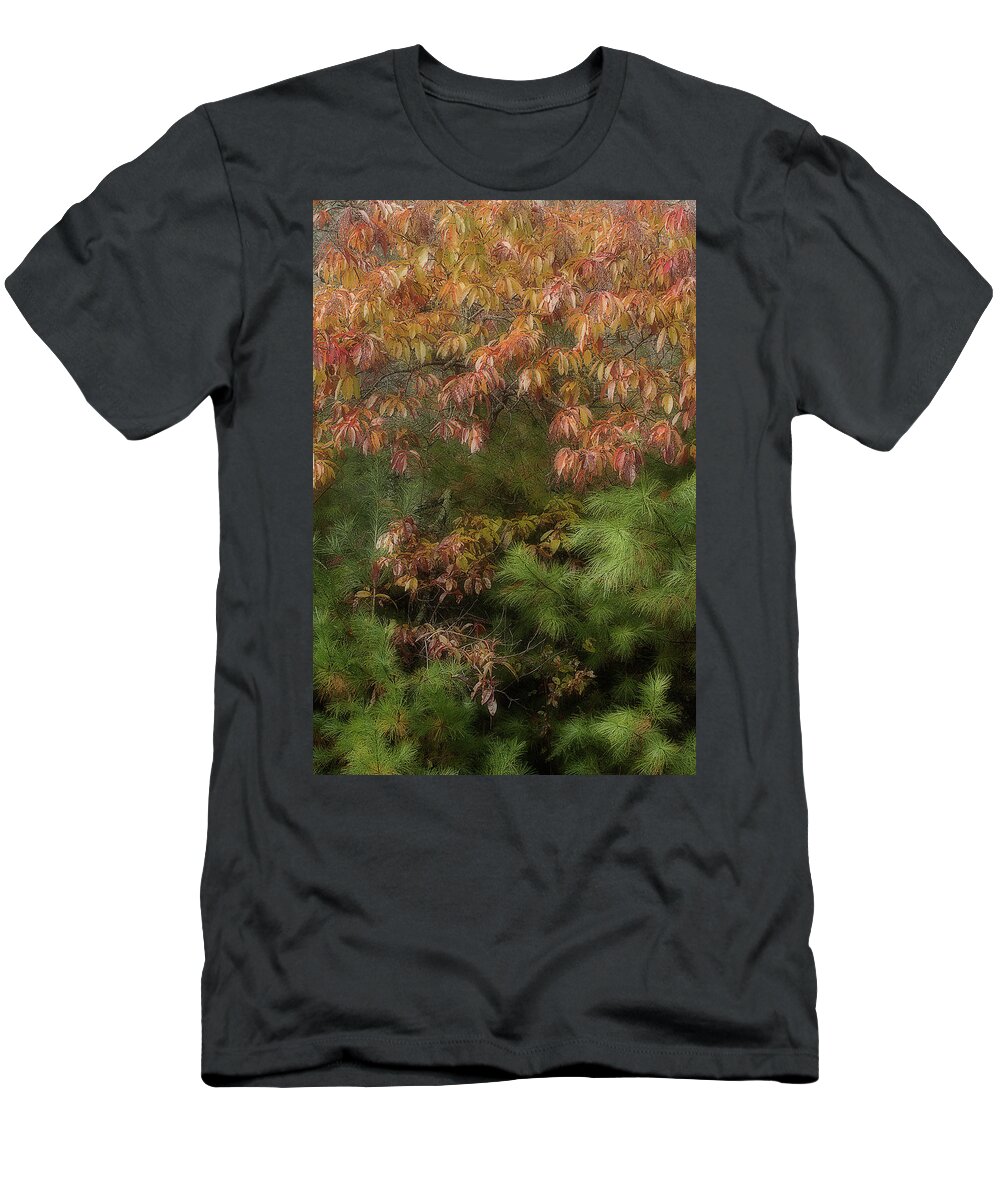Leaves T-Shirt featuring the photograph Autumn Mixing by Mike Eingle