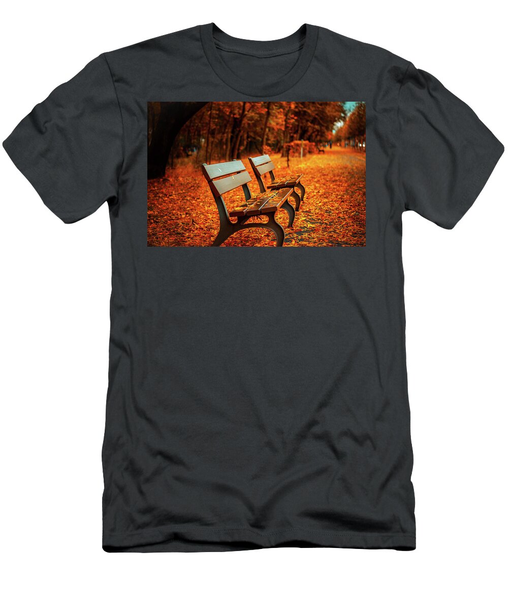 Orange T-Shirt featuring the photograph Autumn Moments by Happy Home Artistry
