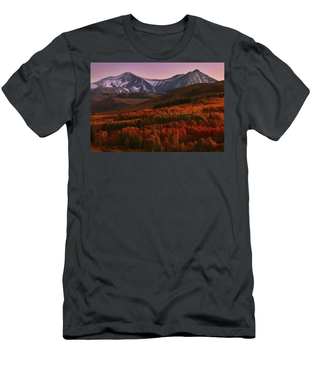 Fall T-Shirt featuring the photograph Autumn sunset at Conway Summit in the Eastern Sierras by Jetson Nguyen