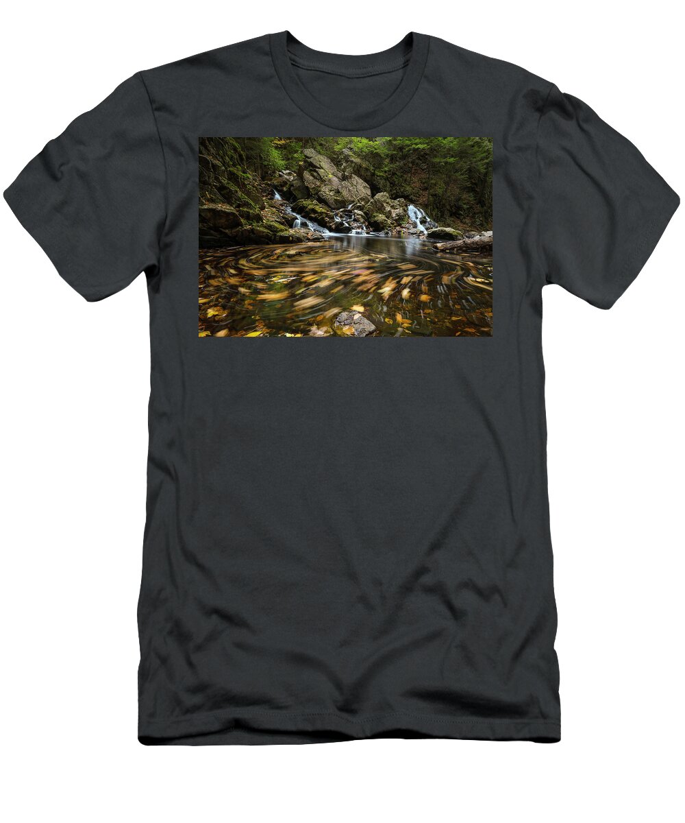 Waterfall T-Shirt featuring the photograph Autumn Swirl by Juergen Roth