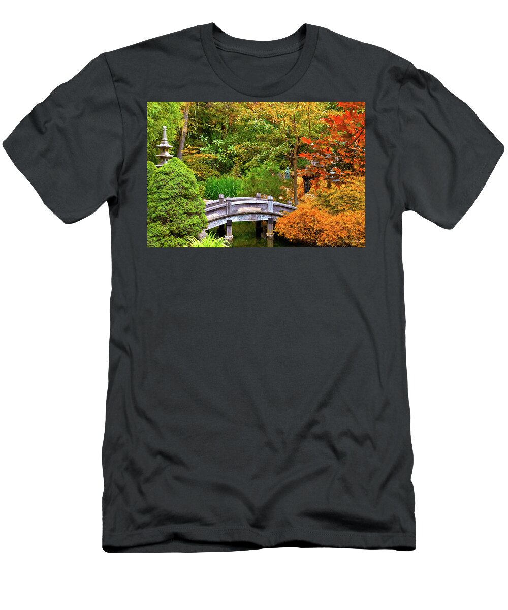 Autumn T-Shirt featuring the photograph Autumn - Tranquility yields transcendence by Mike Savad