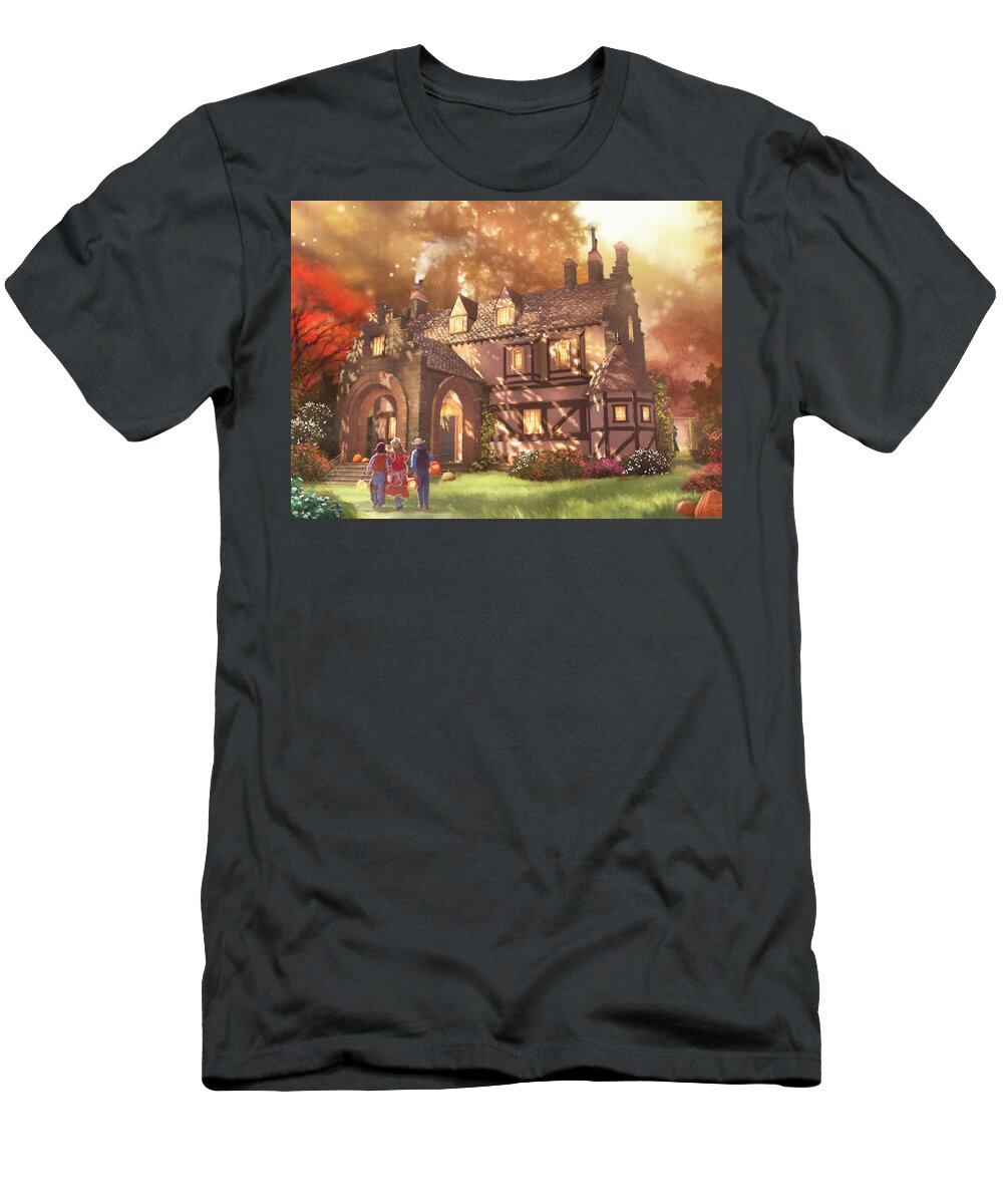 Halloween T-Shirt featuring the painting AutumnHollow by Joel Payne