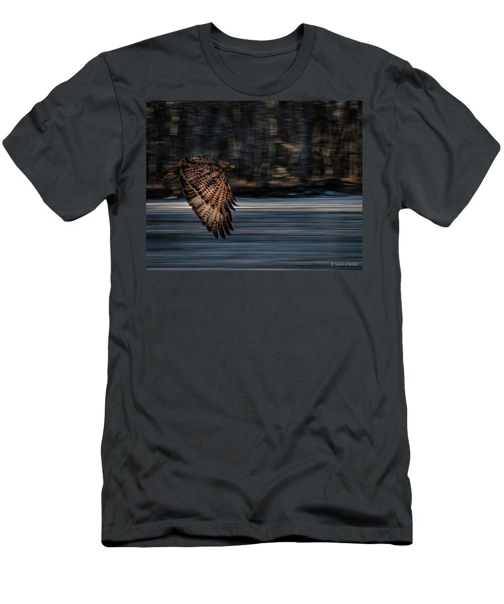 Tree T-Shirt featuring the digital art Avian-Red-Tailed Hawk 3 by Sandra Nesbit