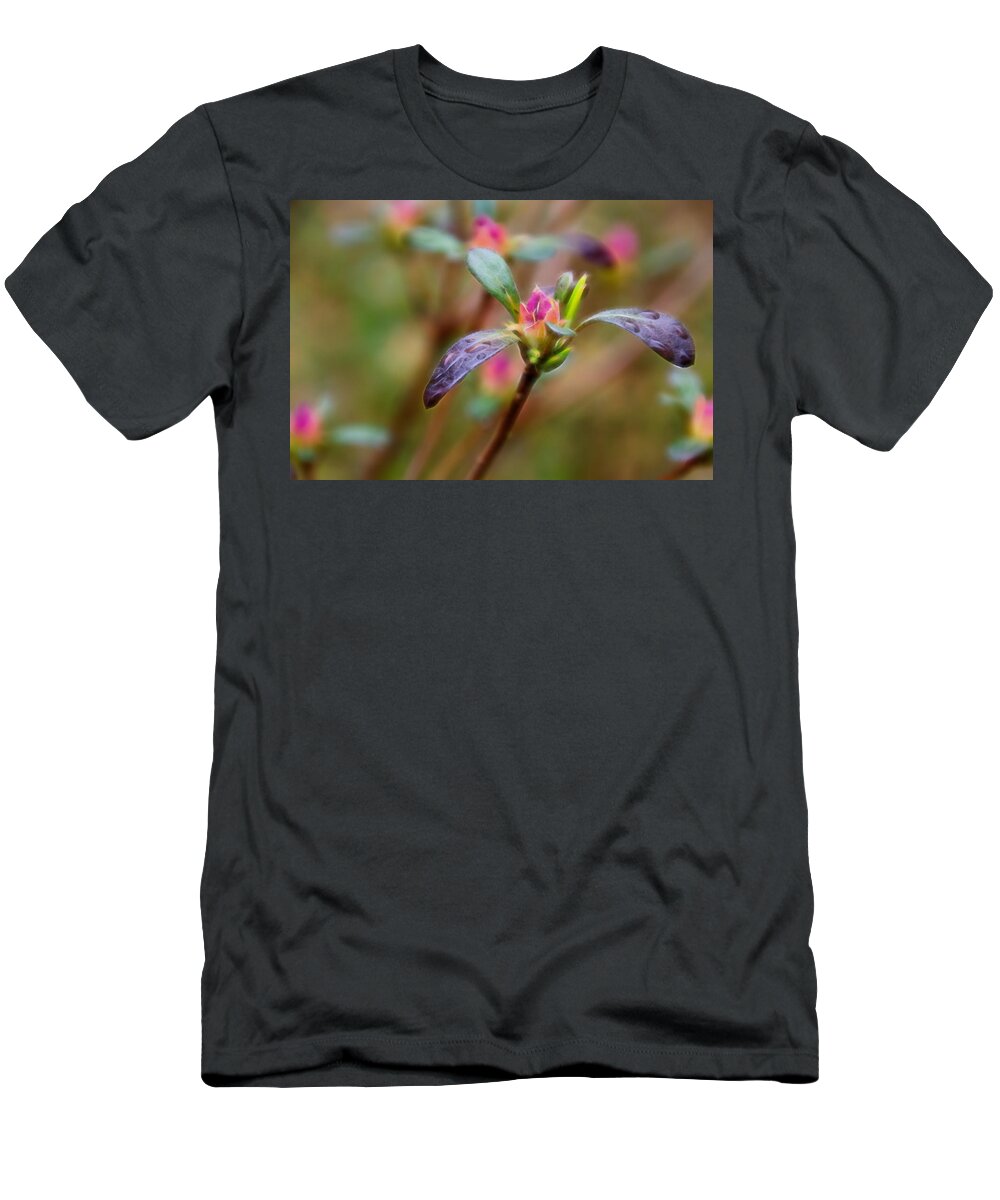 Azalea T-Shirt featuring the photograph Azalea Bud Energy by Beth Venner