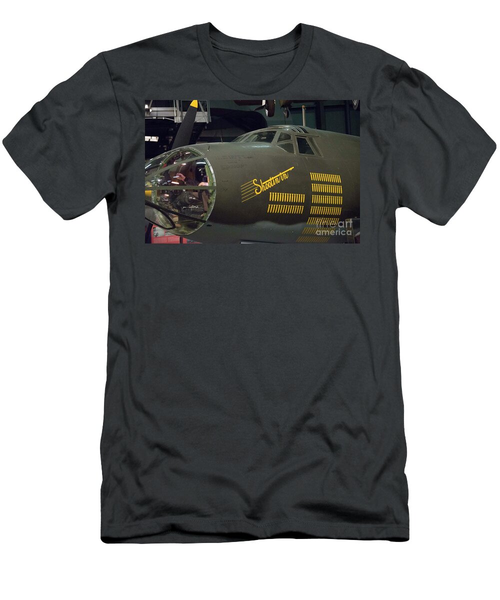 World War 2 T-Shirt featuring the photograph B26 Maurauder Shootin' In by David Bearden