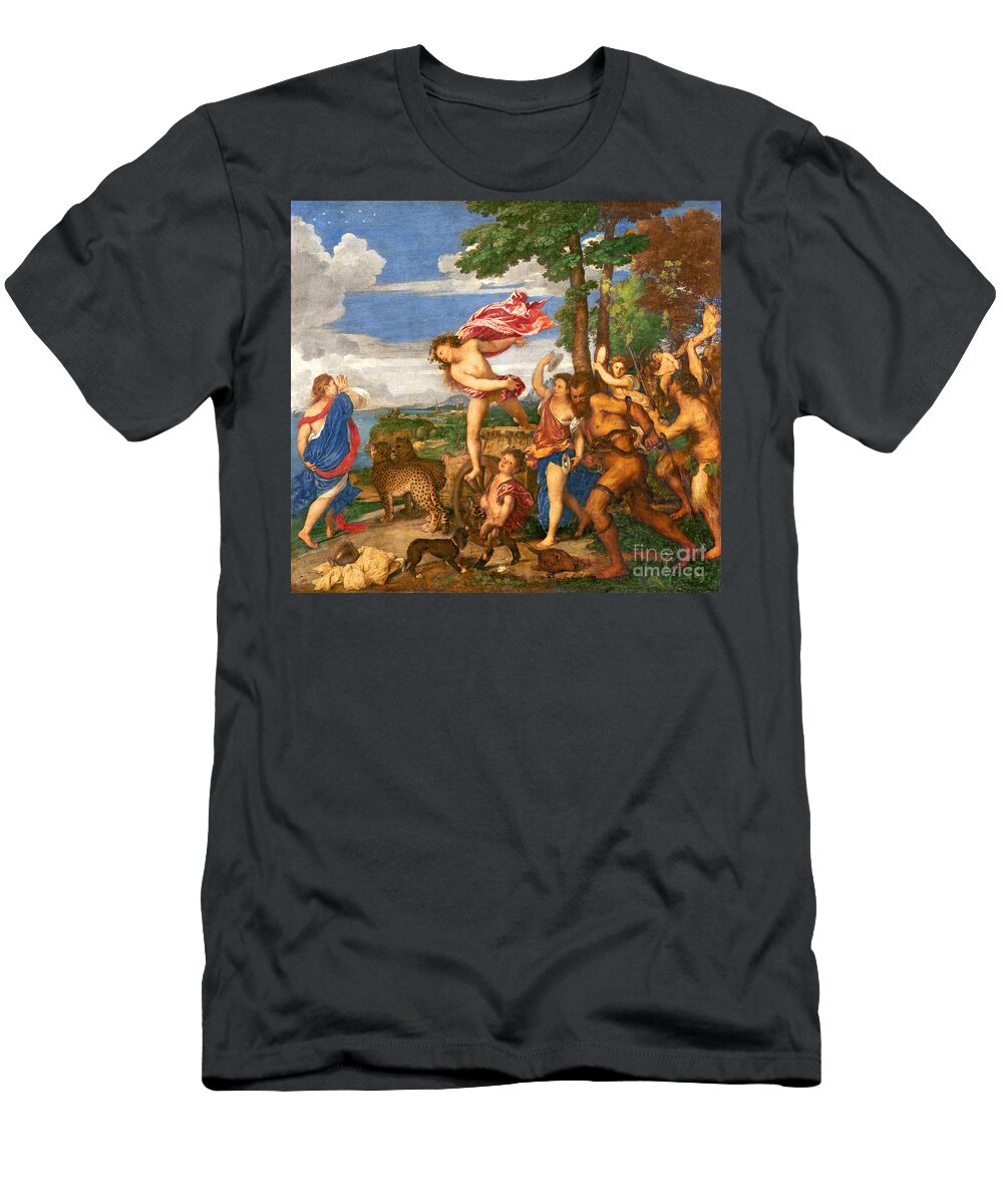 Bacchus T-Shirt featuring the painting Bacchus and Ariadne by Titian