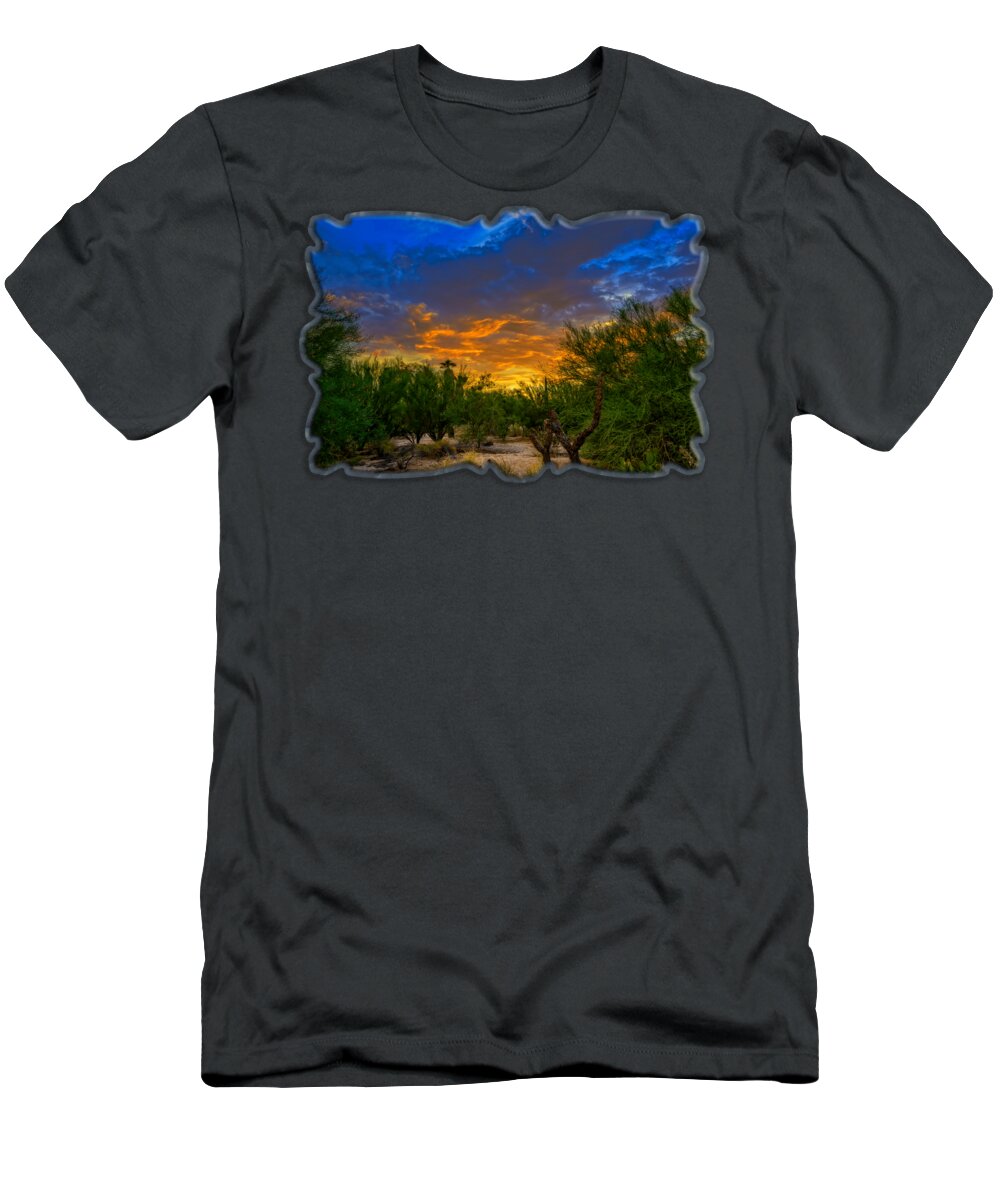 Arizona T-Shirt featuring the photograph Back Alley Sunset h35 by Mark Myhaver