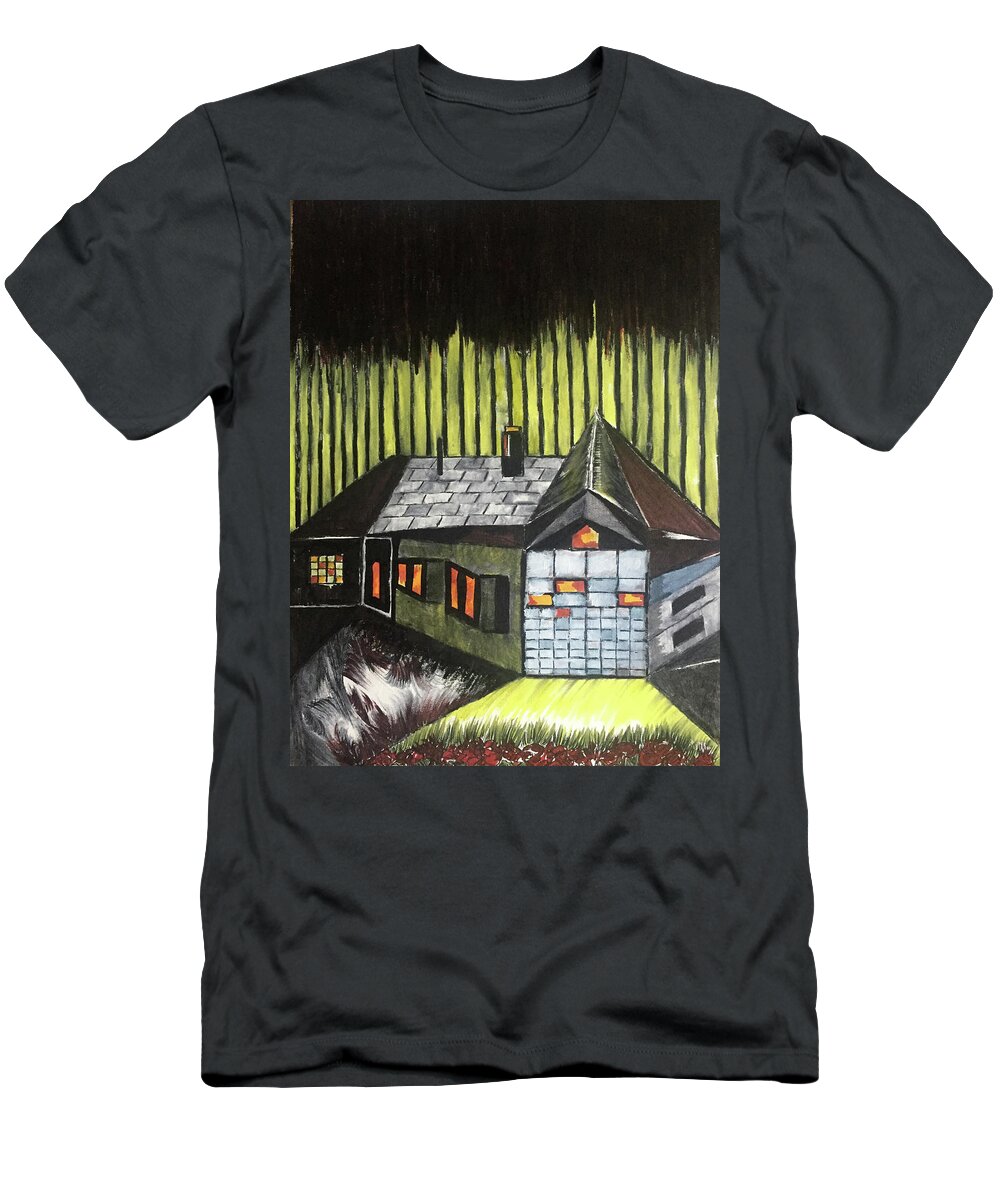 House T-Shirt featuring the drawing Backyard by Dennis Ellman