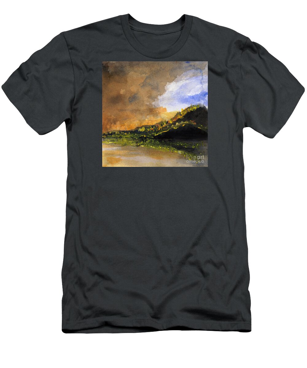 Afternoon T-Shirt featuring the painting Bad Night Coming Cross The Bay by Randy Sprout