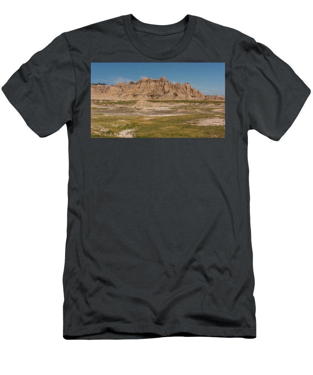 Badlands T-Shirt featuring the photograph Badlands National Park in South Dakota by Brenda Jacobs