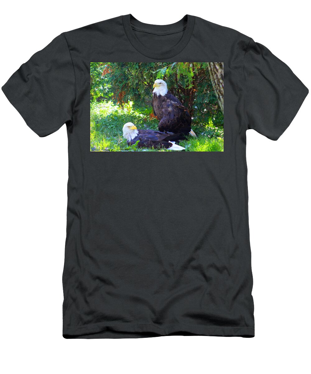 Eagle T-Shirt featuring the photograph Bald Eagles by Michael Rucker