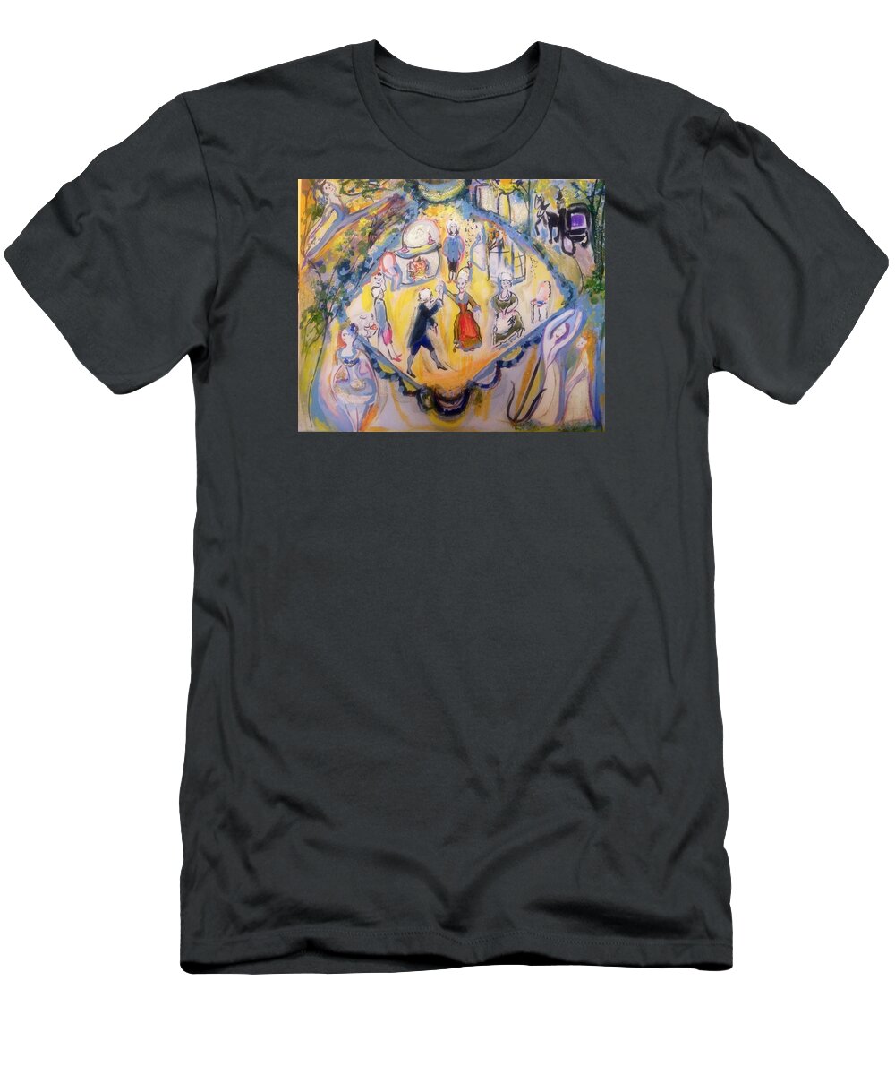 Ballet T-Shirt featuring the painting Balletic Kaleidoscope by Judith Desrosiers