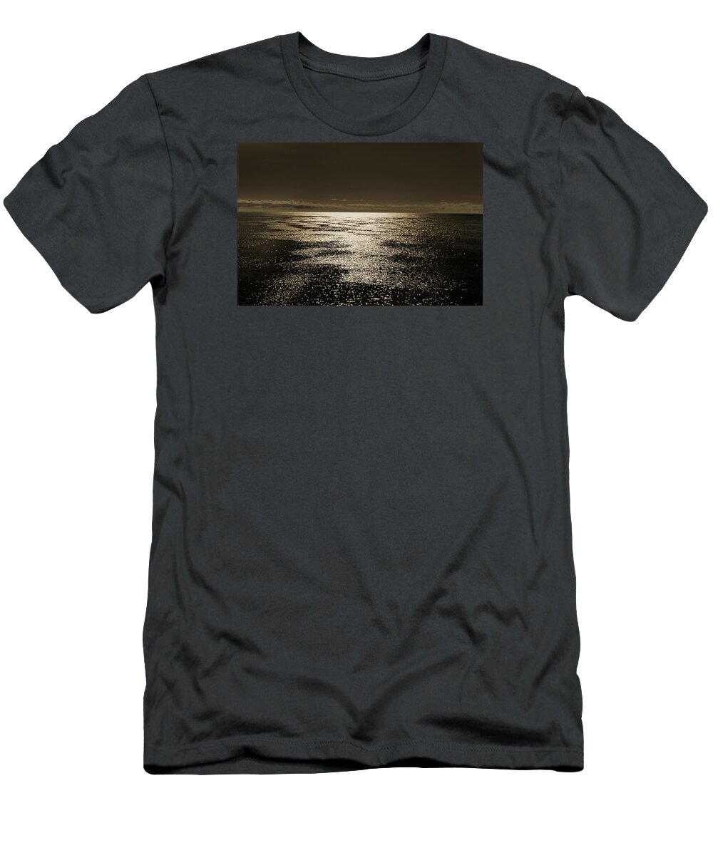Sepia Tone T-Shirt featuring the photograph Baltic Sea. by Terence Davis