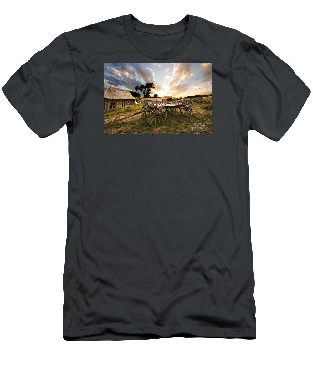 Wagon T-Shirt featuring the photograph Bannack Montana Ghost Town by Bob Christopher
