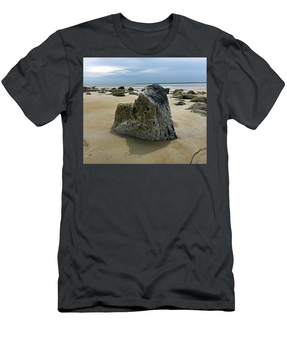 Ocean T-Shirt featuring the photograph Bar Head Rocks by Nancy Landry