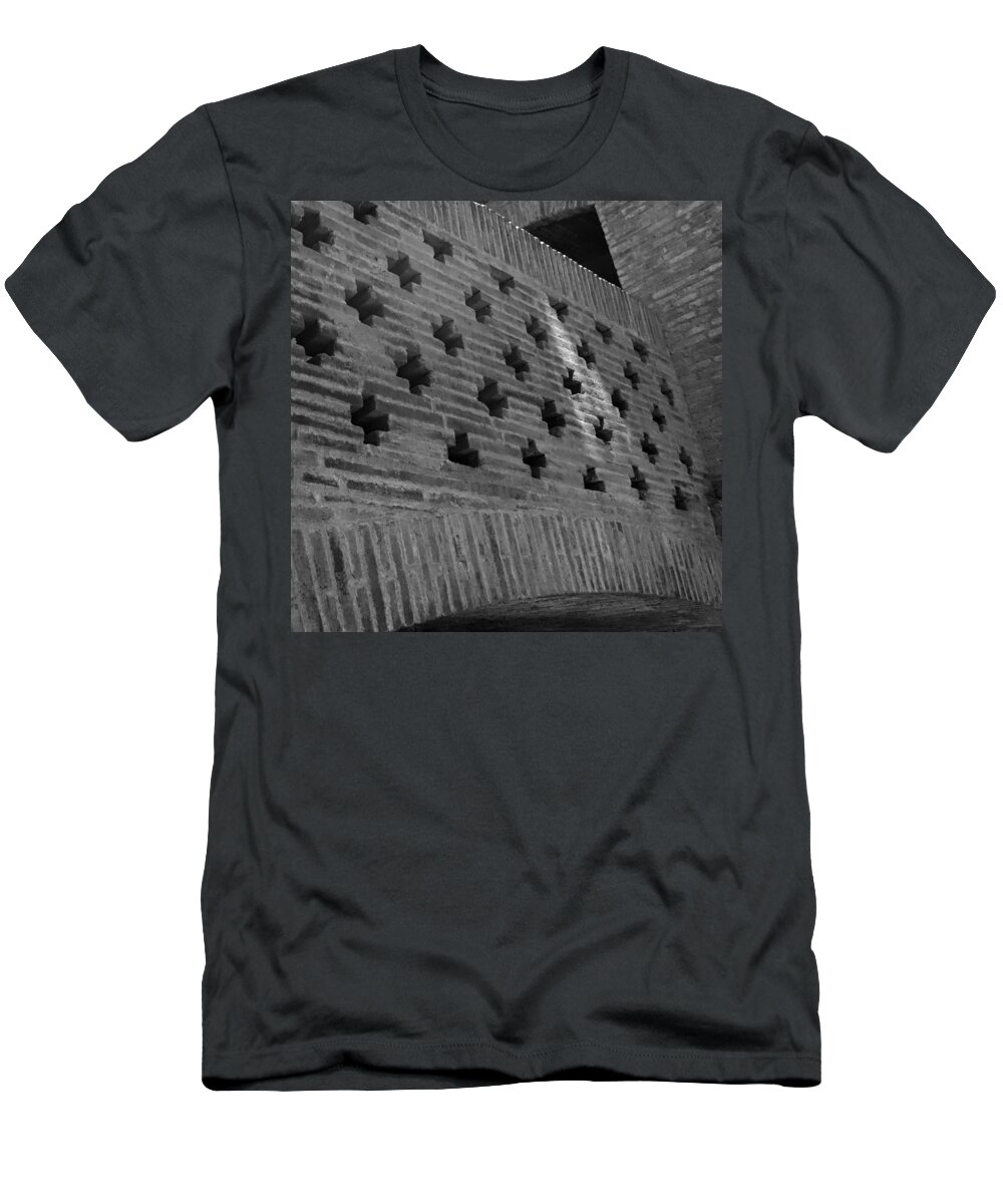 Barcelona T-Shirt featuring the photograph Barcelona Brick Wall by Toby McGuire