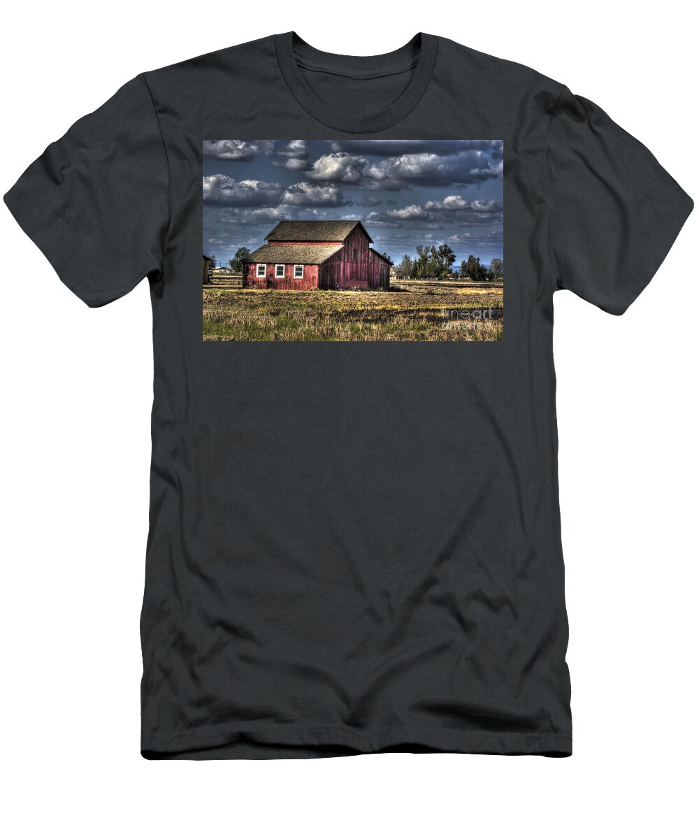 Barn T-Shirt featuring the photograph Barn after Storm by Jim And Emily Bush